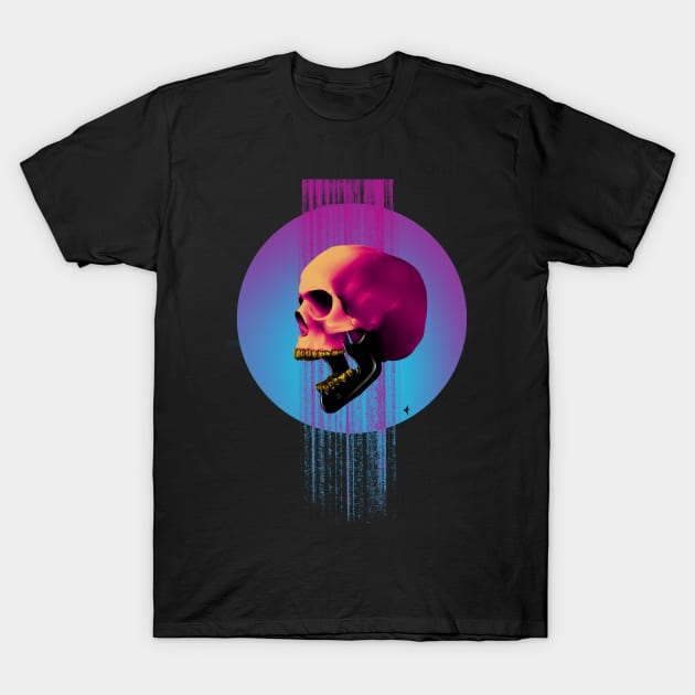 Neon Skull Tee T-Shirt by JoshWhiteArt